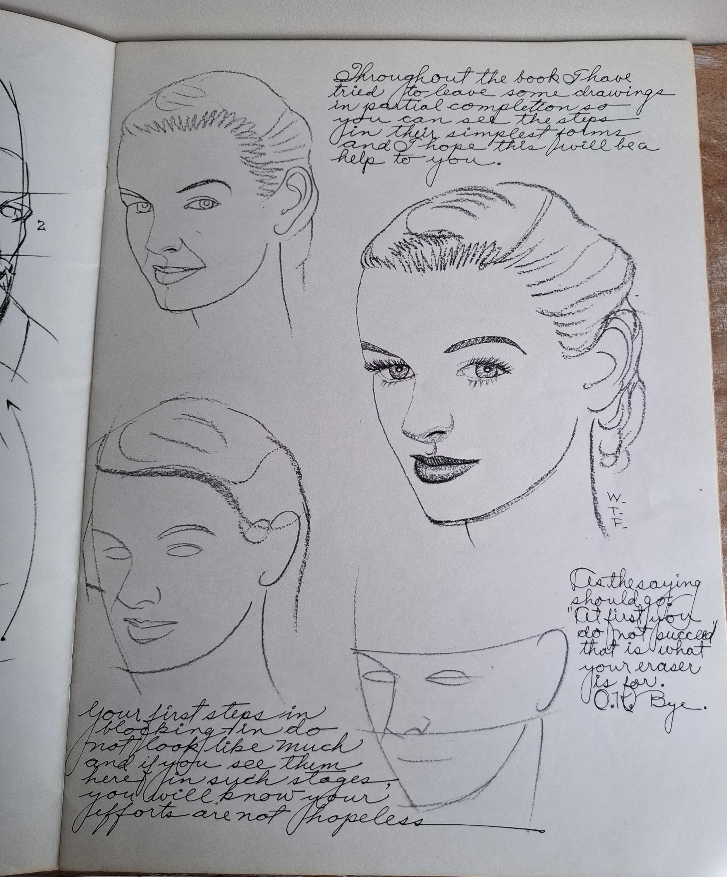 Vintage Art Book How to Draw the Head by Walter Foster Drawing ...
