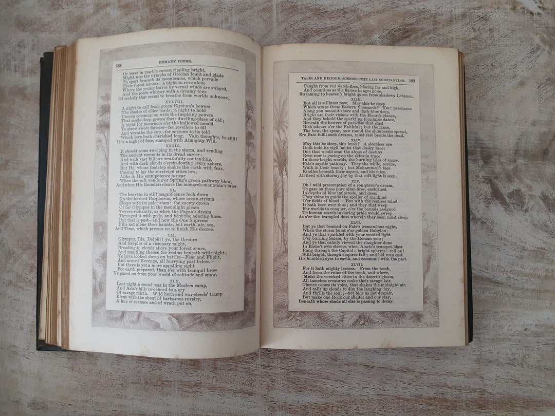 The Poetical Works of Mrs F. Hemans With Memoir Engravings on - Etsy Sweden