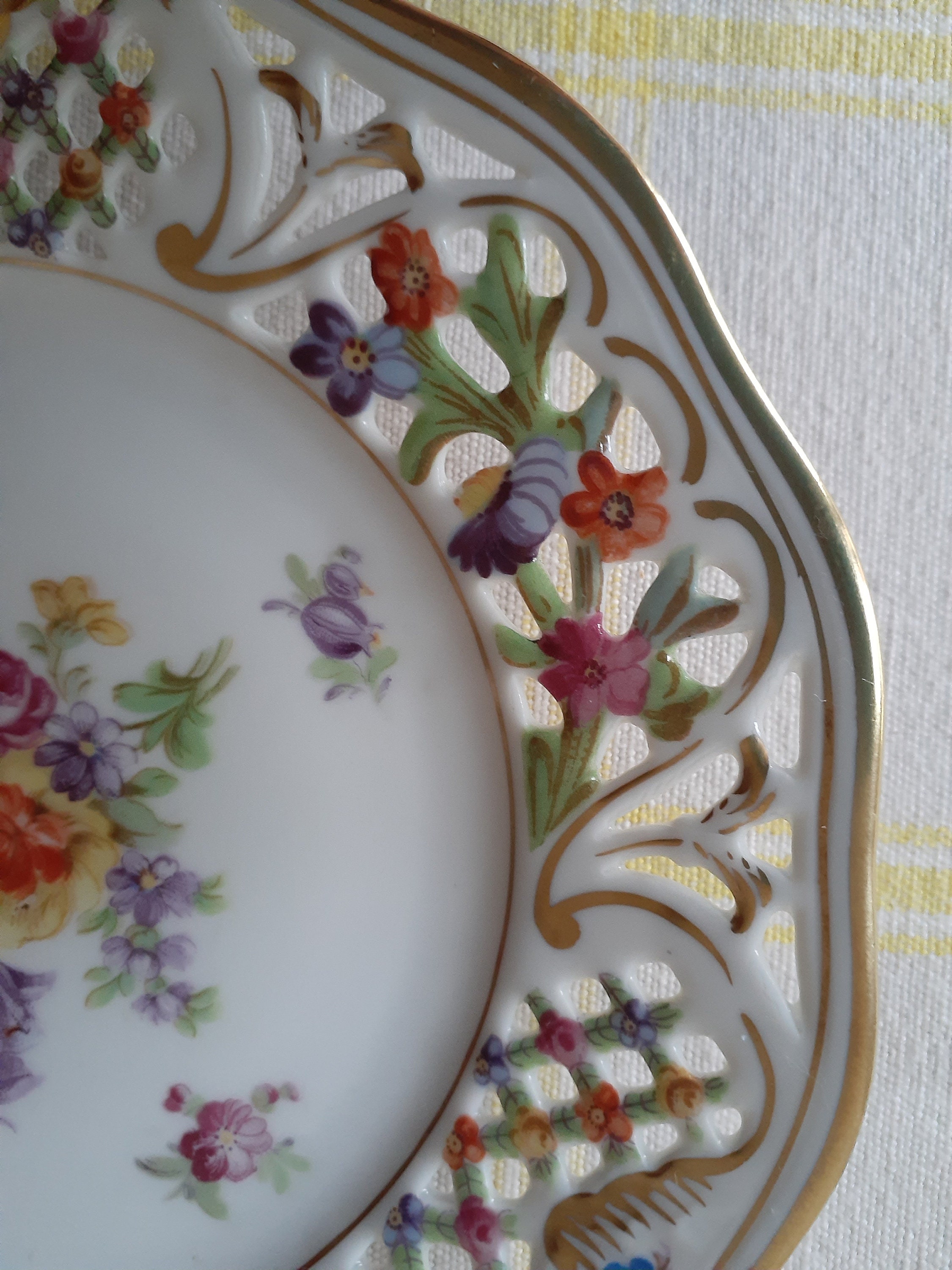 Vintage Schumann Bavaria US Zone 'bouquet' Plate Etsy