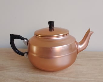 Vintage anodised copper look aluminium teapot