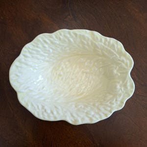 Vintage Majolica Beswick Ware Pale Yellow Cabbage Leaf Dish, 1948-1954
