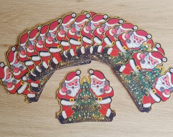14 Vintage 1950s Santa Christmas Tree Decorations