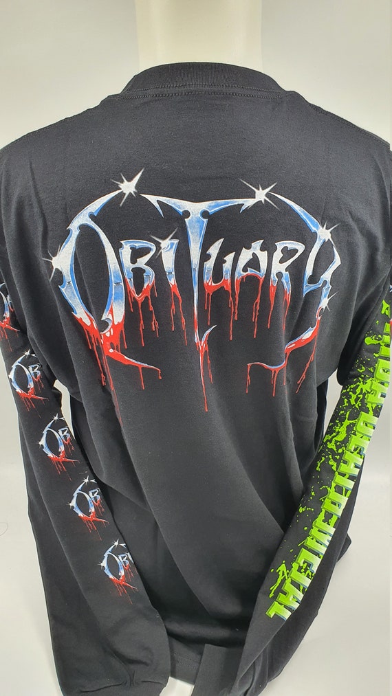 ミュージシャン Obituary-slowly we rot set tour shirts- Obituary 