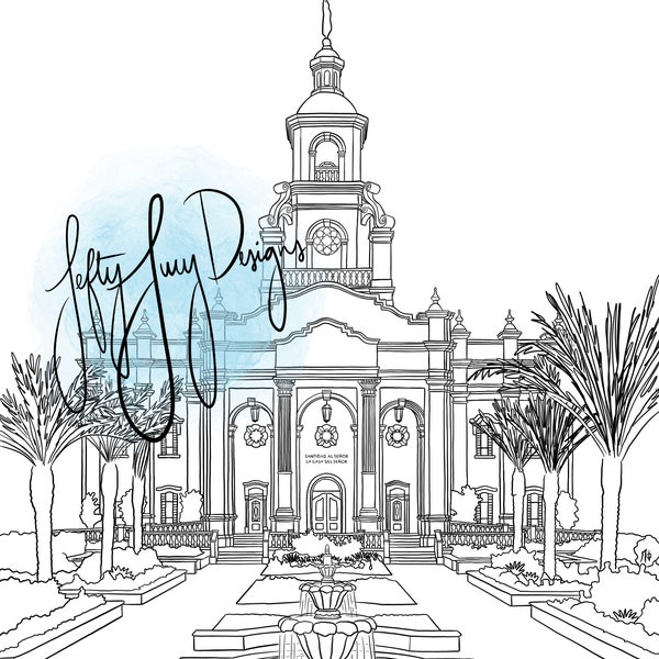 Tijuana, México LDS Temple - Digital Print