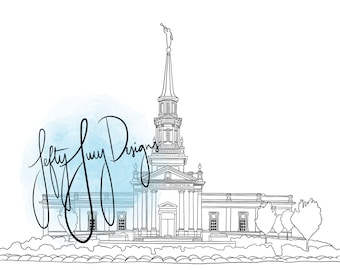 Hartford, Connecticut LDS Tempel - Digitale Print