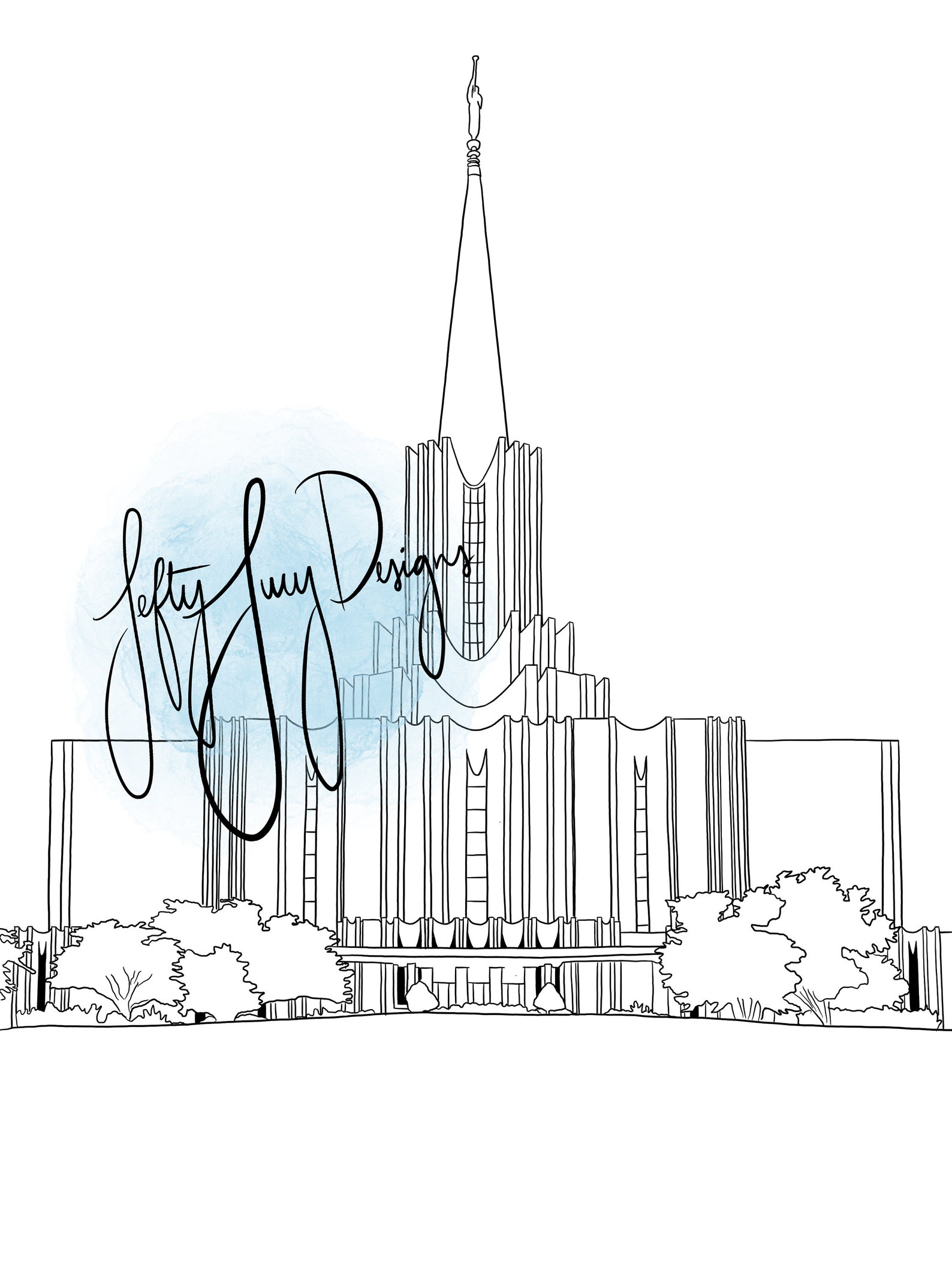 Jordan River Utah LDS Temple Digital Print Etsy