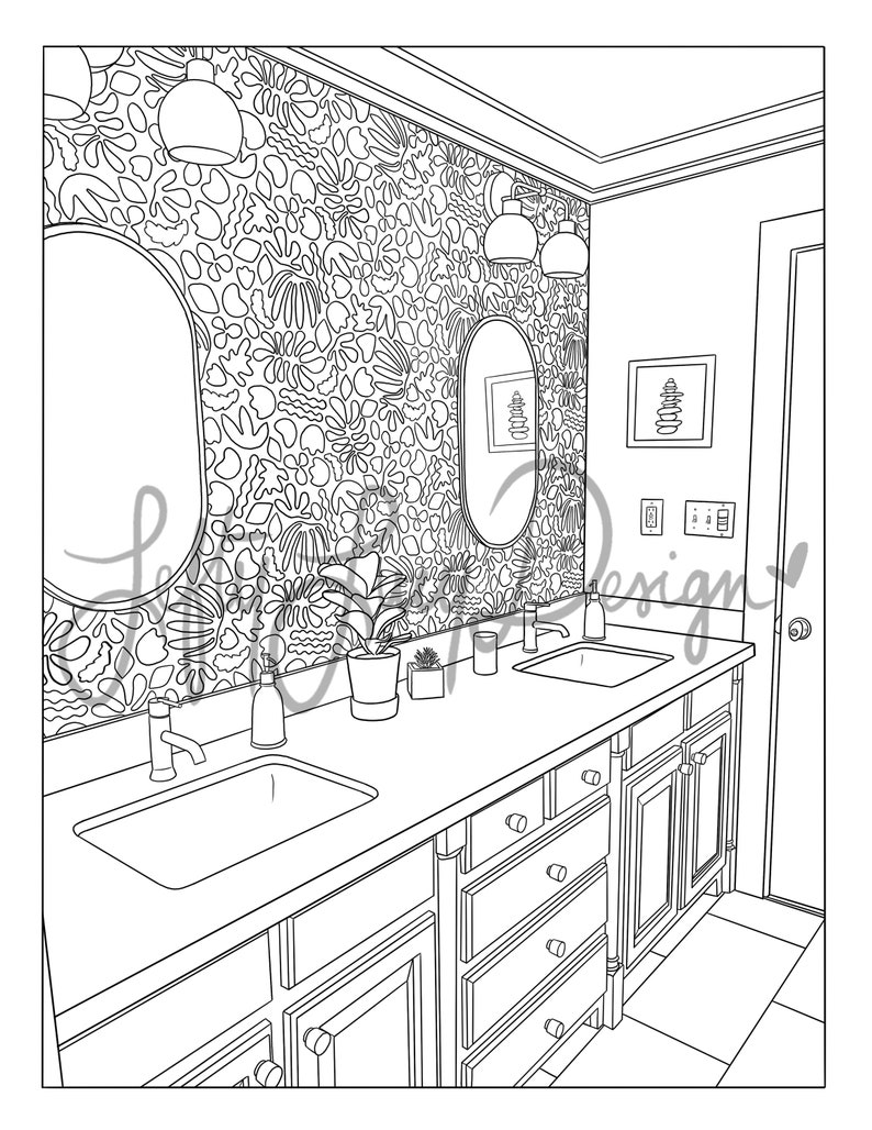 Interior Design Coloring Pages - Volume 6 - Etsy