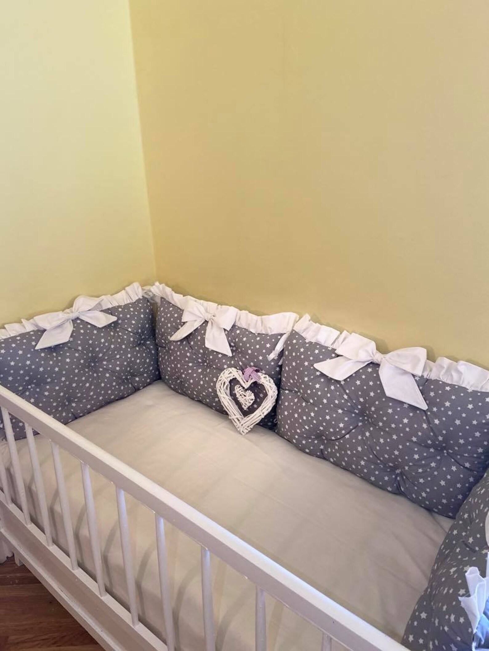 Handmade crib bumper Crib railing Babyshower gift idea Etsy