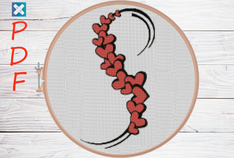 Hearts cross stitch pattern Heart branch cross stich Hearts embr Hearts cross stitch pattern Heart branch cross stich Hearts embr