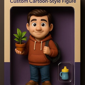 Figura personalizzata in stile cartone animato - Figura personalizzata - Stampa 3D - Caricatura - Resina - Vernice 3D - Stampa 3D - POP personalizzato