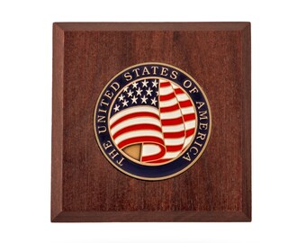 Challenge Coin Paperweight (Solid Walnut, USA Made)