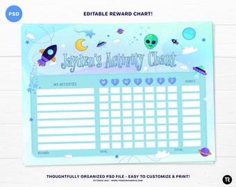 PSD Reward Chart, Printable PDF, Chore Chart