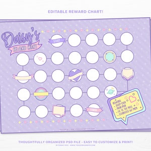 PSD Reward Chart, Printable PDF, Chore Chart