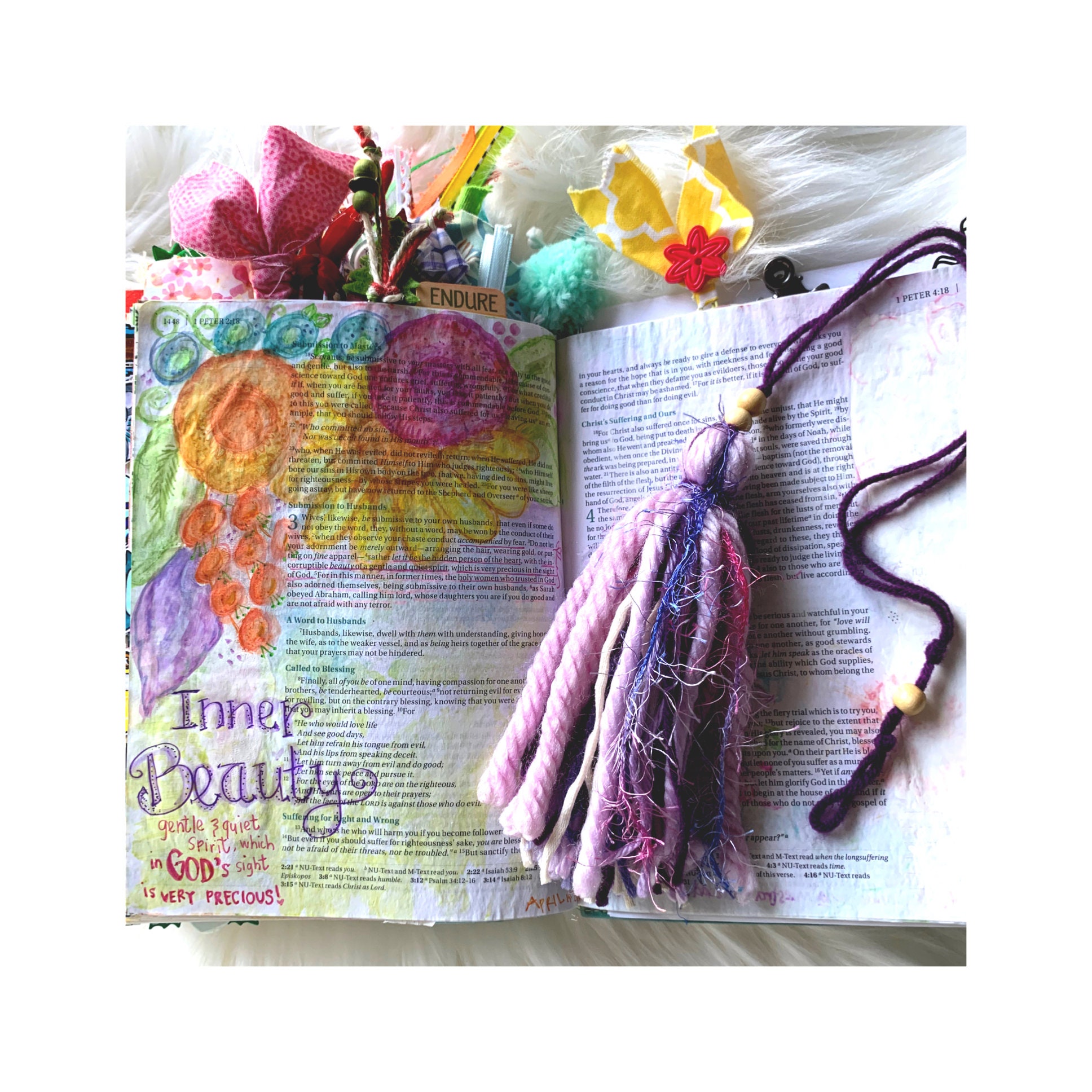 BUY 3 GET 1 FREE Tassel Bookmark. Bible Journaling Mix Media Etsy