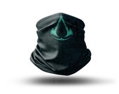 Washable Fabric Face Cover Neck Gaiter With Unique Print Handmade Assassins Creed Style, Valhalla Animated Design EU Made
