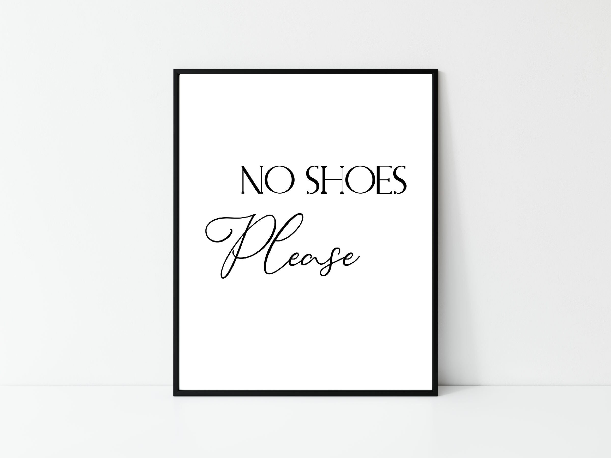 No shoes please sign printable wall art bathroom decor | Etsy