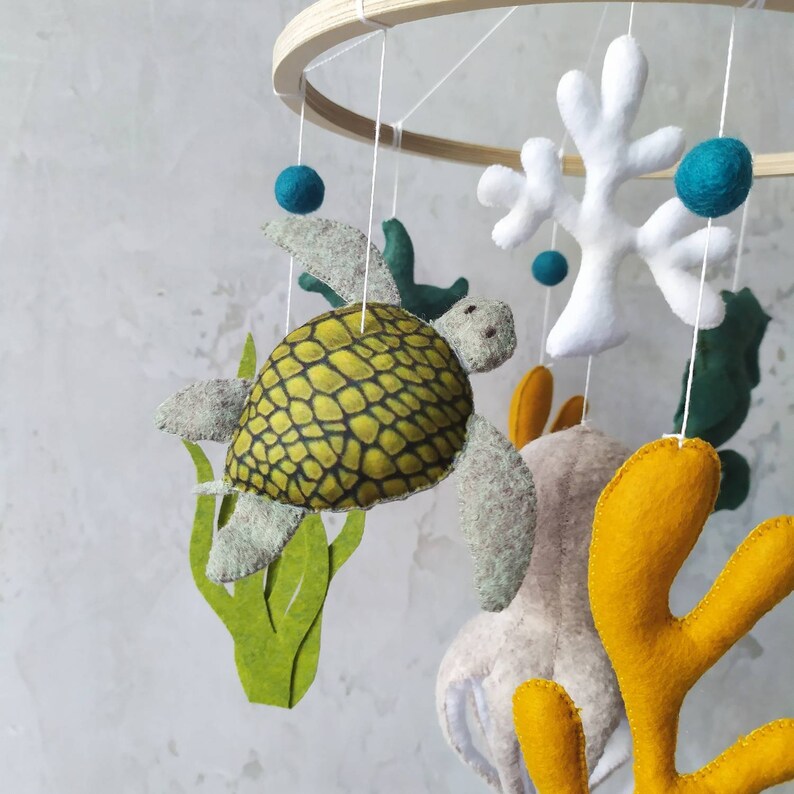 Ocean Sea Baby Felt Mobile Nautical Baby Mobileoctopus Etsy Australia