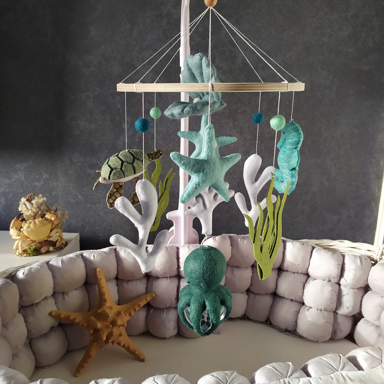 Baby Crib Mobileocean Sea Mobileoctopus Turtle Shell Etsy