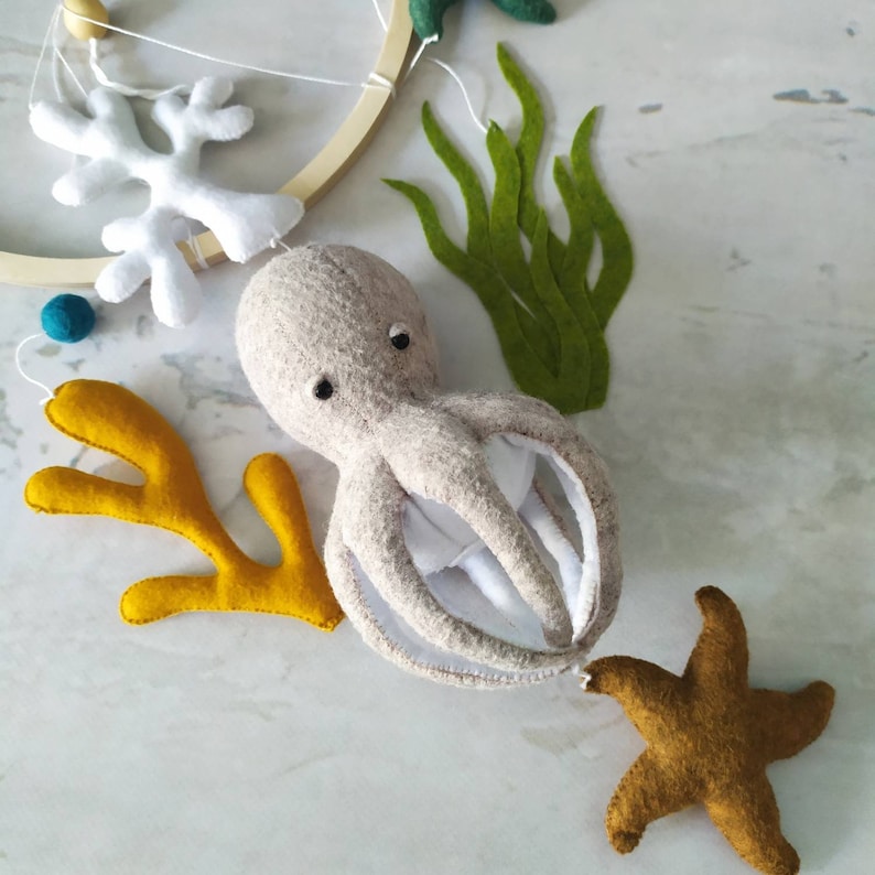 Ocean Sea Baby Felt Mobile Nautical Baby Mobileoctopus Etsy Australia