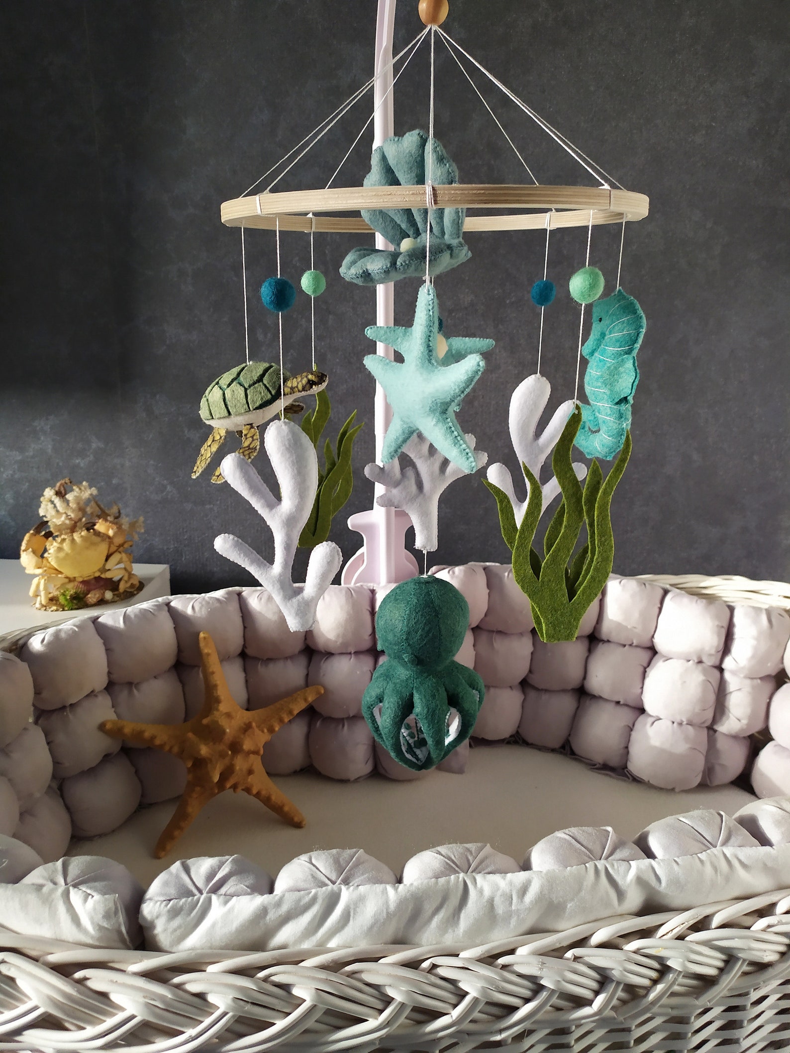 Baby Crib Mobileocean Sea Mobileoctopus Turtle Shell Etsy