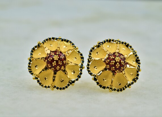 22k Gold Earrings and Pendant Set Solid 