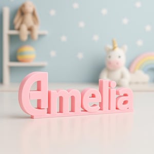 Custom 3D Name Sign in Pink | Decorative Letters for Kids Room | Unique Birthday or Christening Gift