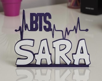 Spersonalizowana trójwymiarowa nazwa dla fanów BTS – wielokolorowa dekoracja K-Pop i wyjątkowy prezent dla ARMY – Spersonalizowany wielokolorowy prezent dla ARMY
