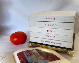 Vintage 1960s Swiss Art Book Set | Skira Lausanne Linen Hardcover Collection | Miró Monet Rembrandt Renoir Picasso | French Artist Books
