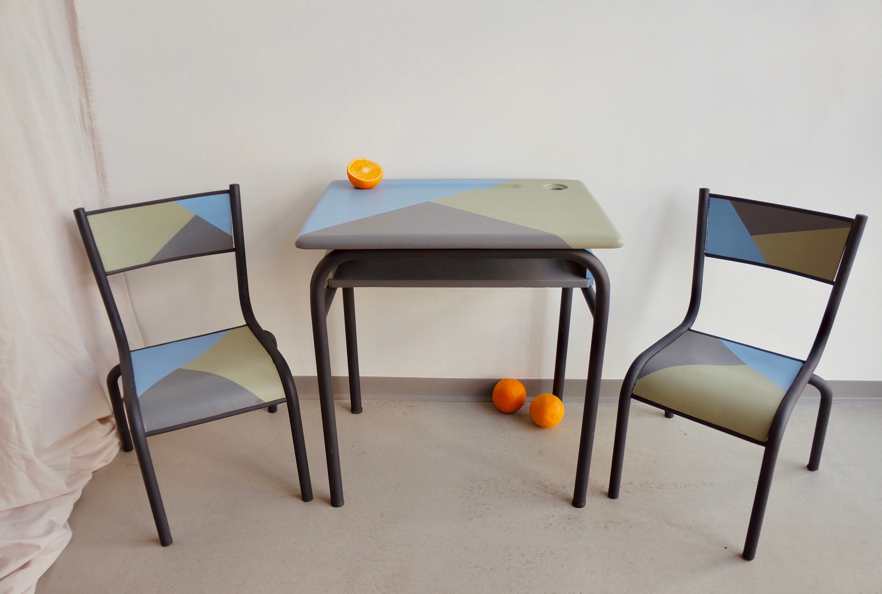 Table en Bois + Chaise Pour Enfant - Design Élégant Couleur Bleu DD0074 -  Sodishop