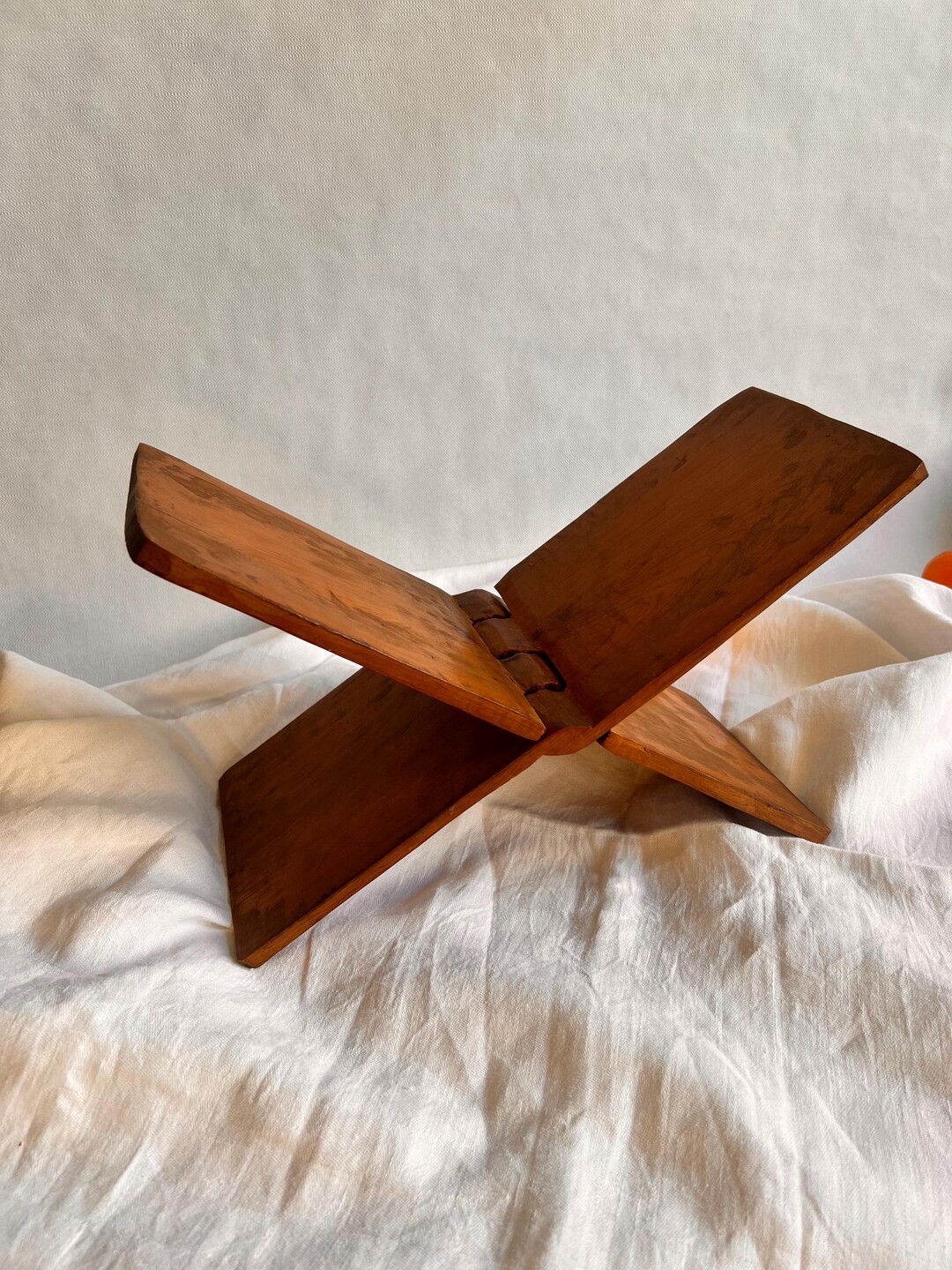 Vintage Hand Carved Wooden Book Stand, Rustic Cookbook Display - Etsy