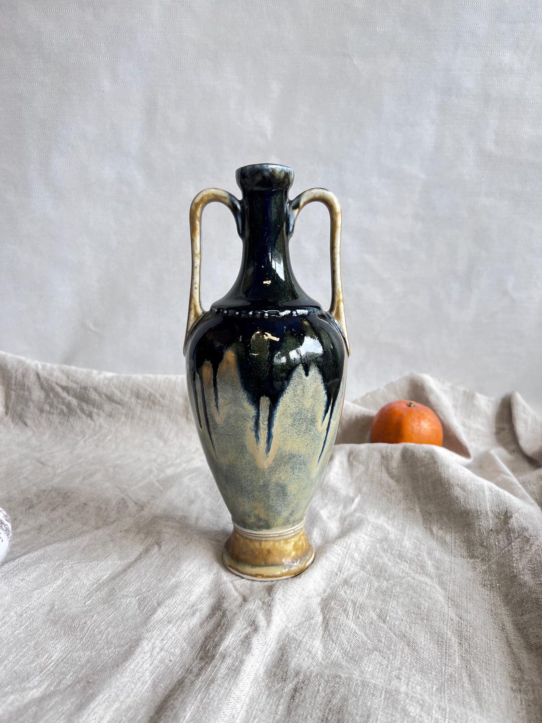 Cointreau Blue Vintage Carafe Cointreau Ceramic Blue Drip Glaze Promotional Hadles ...