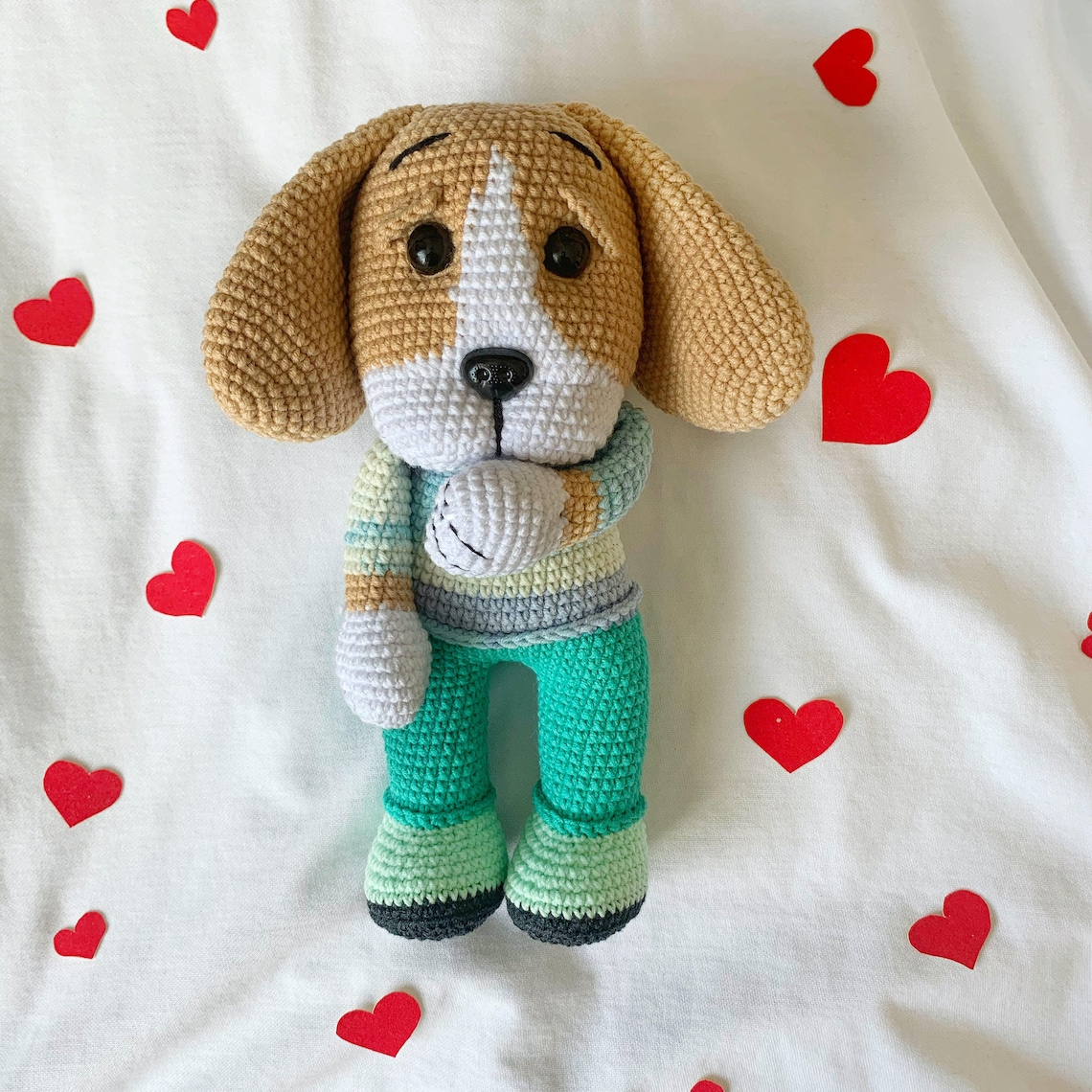 Crochet crochet pattern for a dog. A detailed description of Etsy