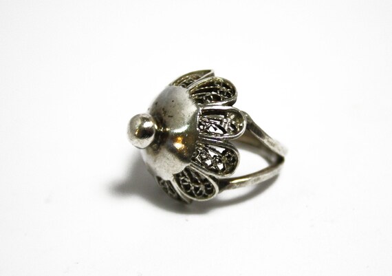 Bague Ancienne En Argent Massif 925 - Taille 54, Vintage, Bon état