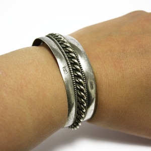 Bangle brass silver plated ethno retro vintage