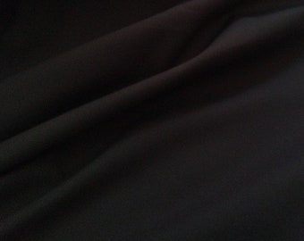 Solid Black Stretch Cotton Poplin Fabric By the Yard 44" wide Shirting Fabric, Sewing, and Home Decor