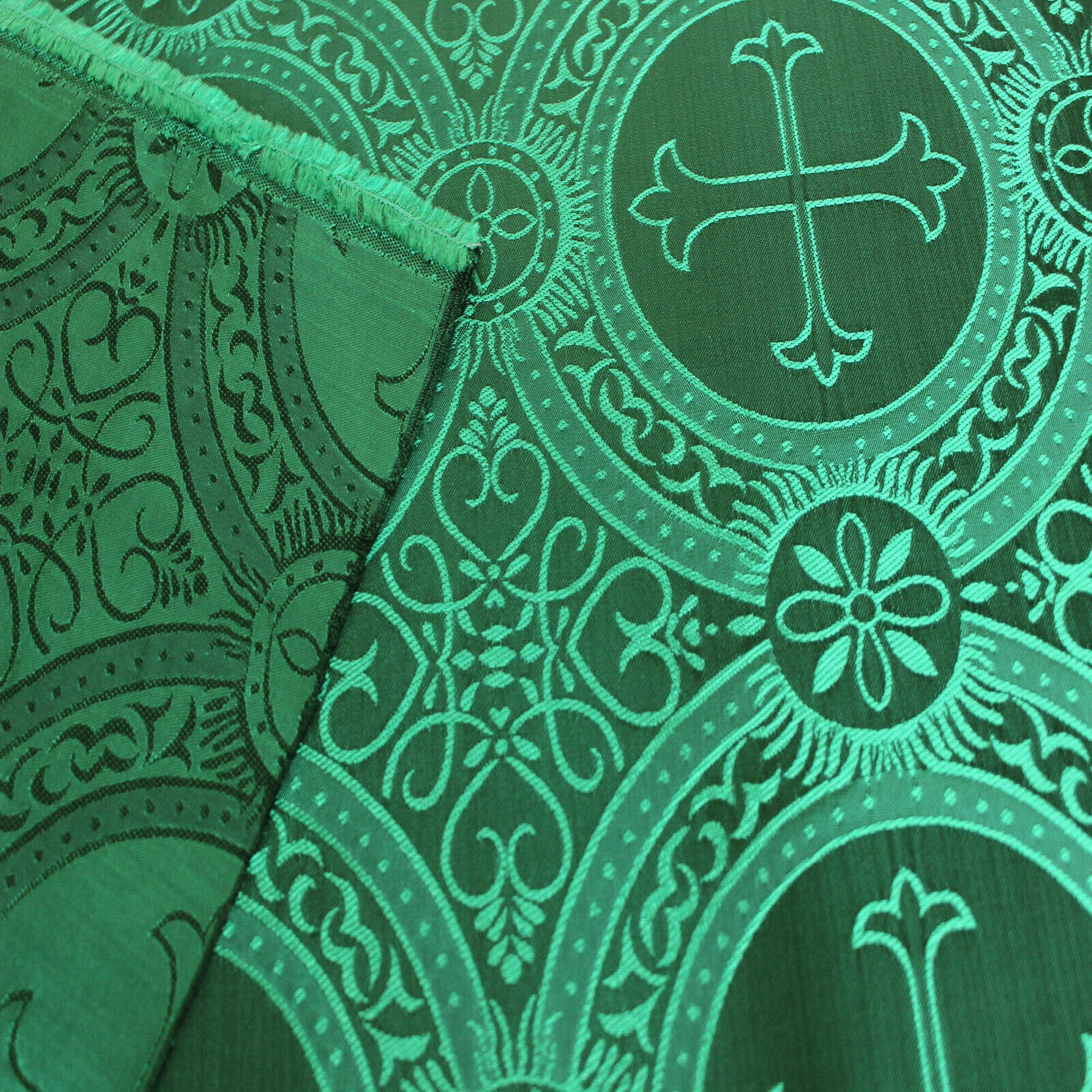 Liturgical Fabric REVERSIBLE Emerald Green Satin Jacquard Etsy