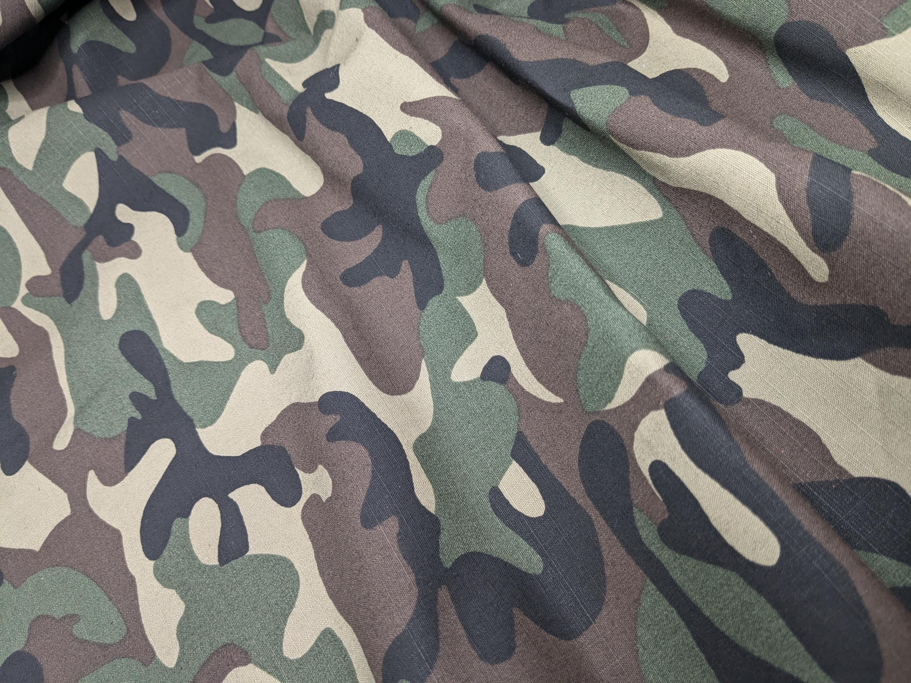 Cotton Ripstop Fabric Woodland Camouflage Pattern 58