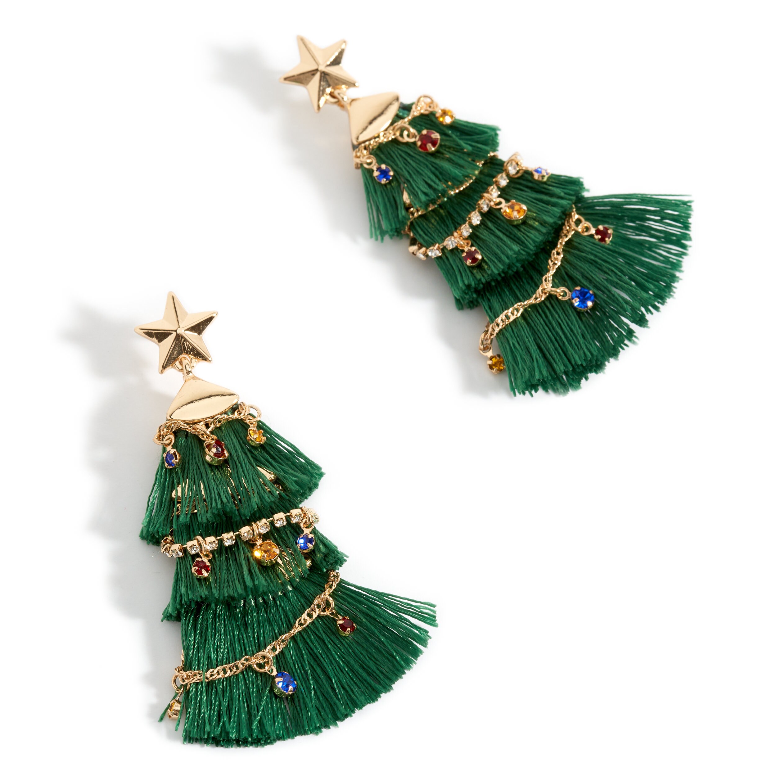 Christmas tree tassel earrings thread and garland with star Etsy