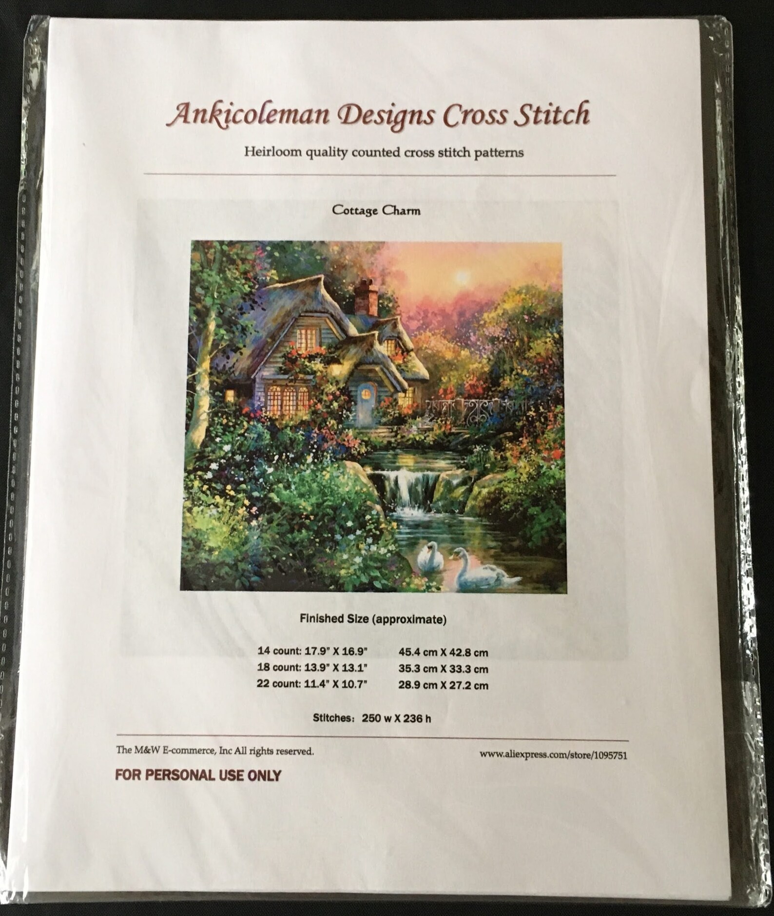 Cottage Charm Ankicoleman Designs Cross Stitch New in Etsy