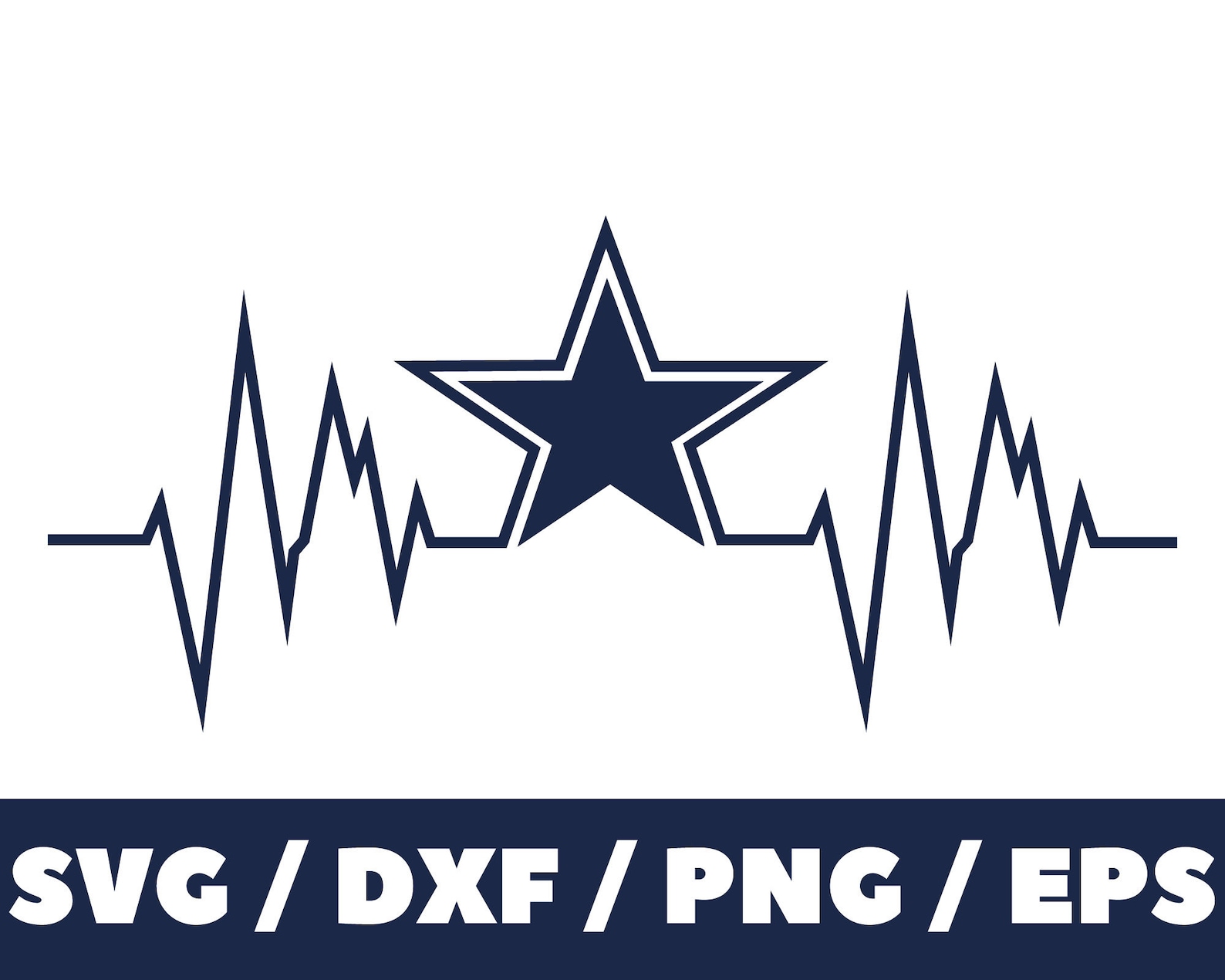 Dallas Cowboys Svg Cowboys Svg Football Svg Heartbeat | Etsy