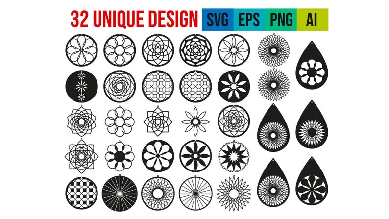 Download Earring Svg Earrings Svg Mandala Earring Svg Earring Svg | Etsy