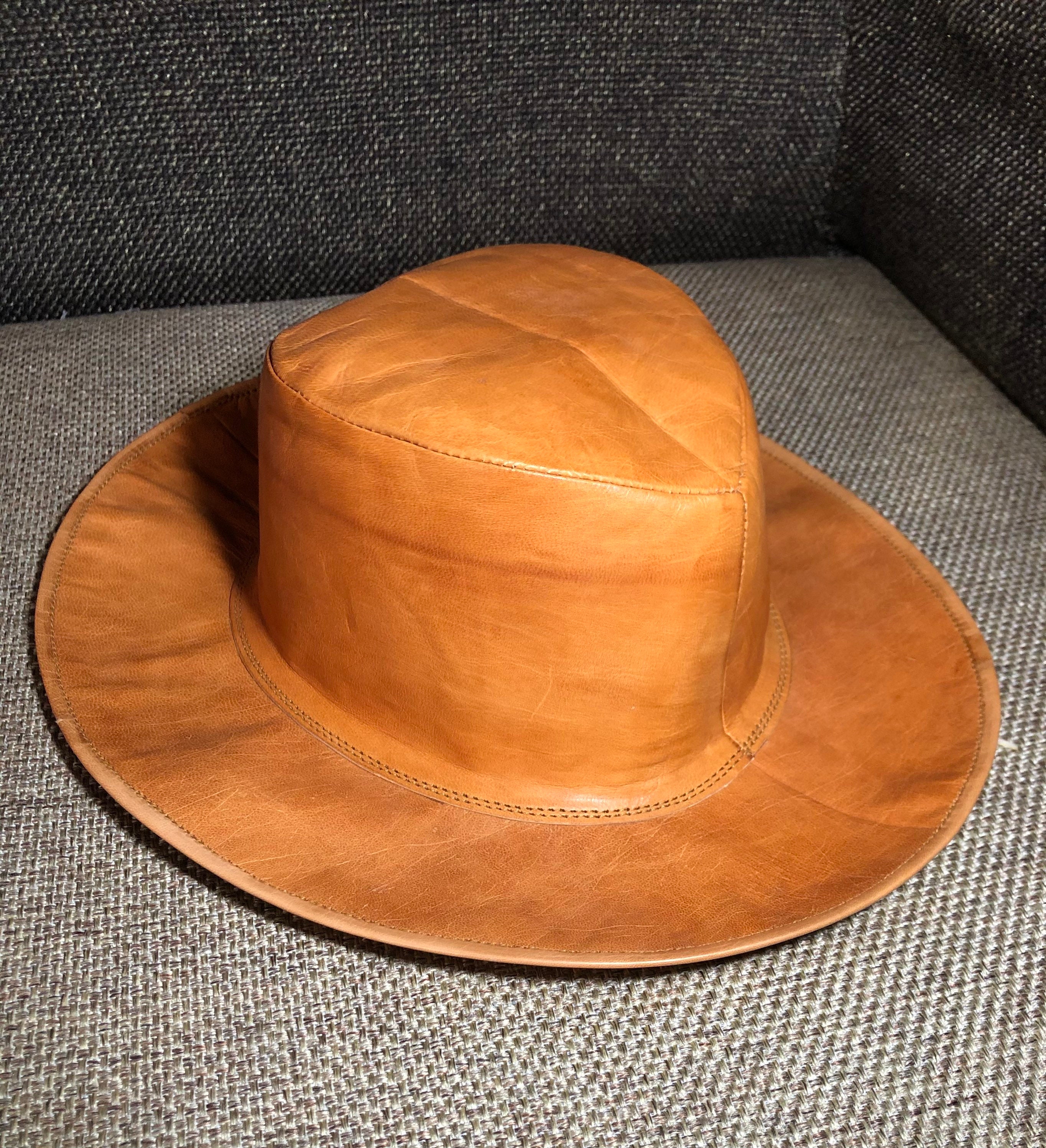 Leather Cowboy Hat Handmade Leather Cowboy Hat Hunters Hat Etsy