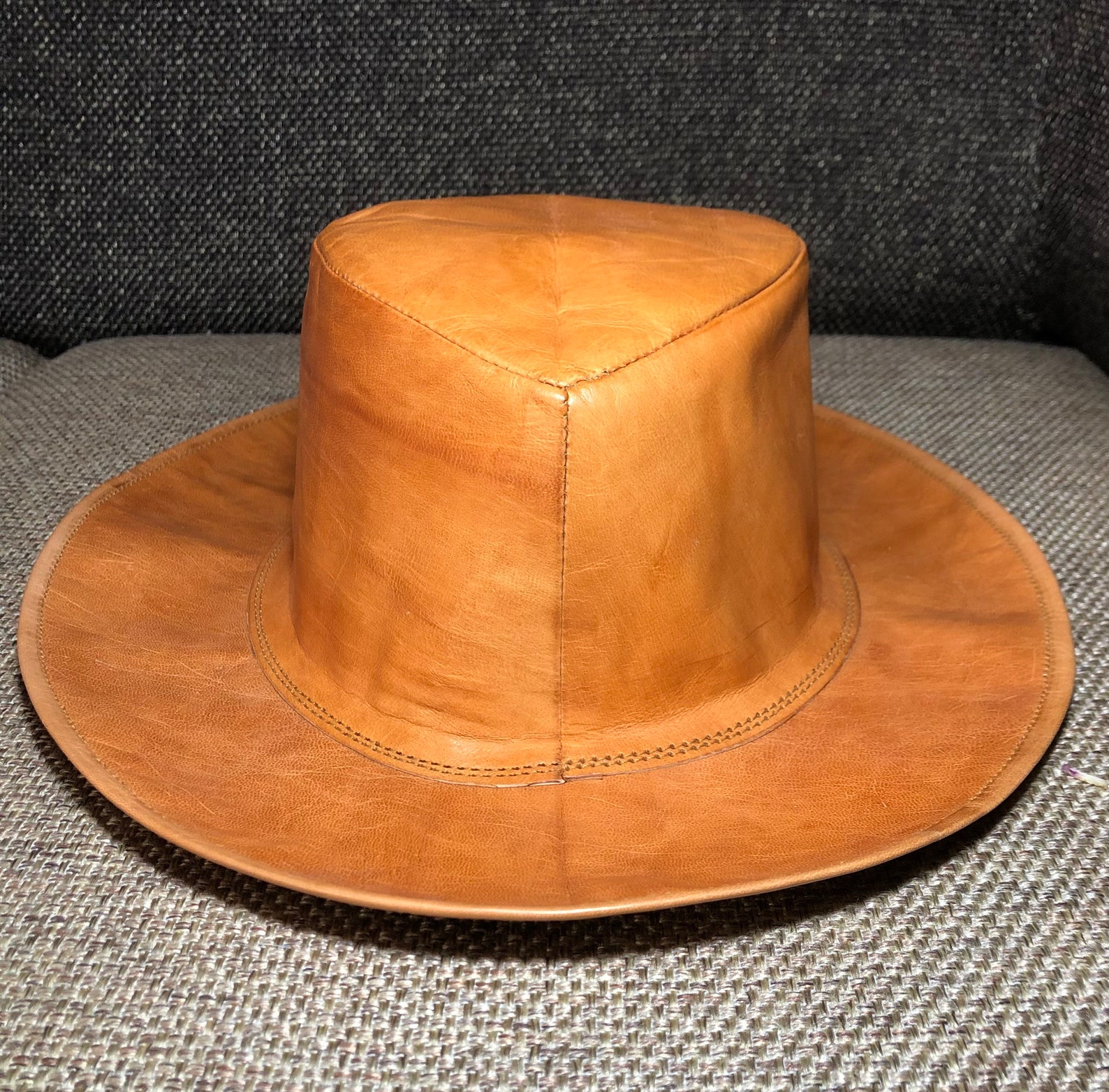 Leather Cowboy Hat Handmade Leather Cowboy Hat Hunters Hat Etsy
