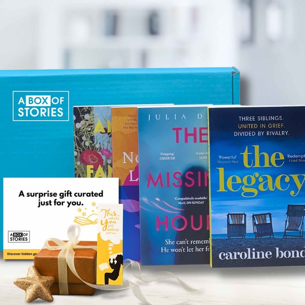 Genre Überraschung 4 Neue Bücher Bücherwurm Buchliebhaber Mystery Geschenkbox für Geschenkkorb zum Muttertag, Geschenk für Sie, Mutter, Frau, Schwester, Freundin, Frauen