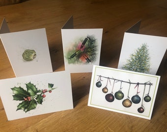 5x mixed A6 Christmas cards