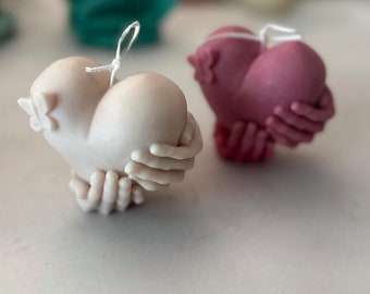 Heart Shaped Soy Wax Candle: Handmade Home Decor Gift