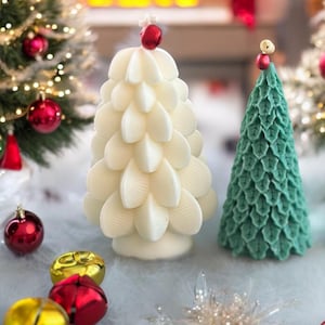 Handmade Soy Wax Christmas Tree Candle Set: Holiday Home Decor