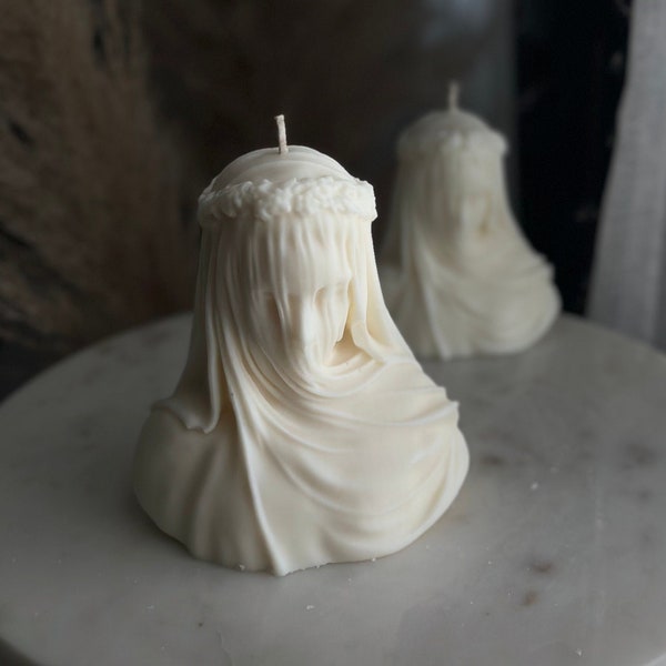 Veiled Lady Candle (1pc), Large, Soy Wax Candle, Sculptural Candle, Birthday gift, Handmade Candle, Goddess candle, Home Decor, Luxury