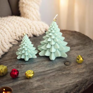 Soy Wax Christmas Tree Candles: Set of 2, Custom Color