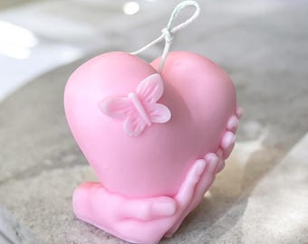 Heart shaped candle, Custom Colors & Scents, Soy Wax Candle, Handmade Gift, Valentine's day gift, Wedding candles, Gift for Her